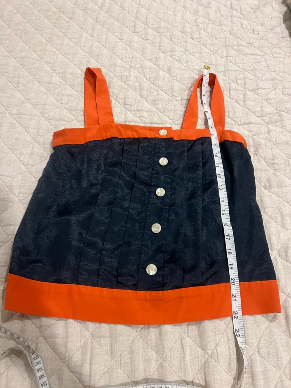 Marc Jacobs Black Silk Tank with Rust Trim - Picture 7 of 7